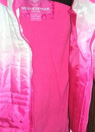 1. осенняя  курточка на  флисе с капюшоном расцветка розовое омбреразмер 4 года weatherproof4 фото
