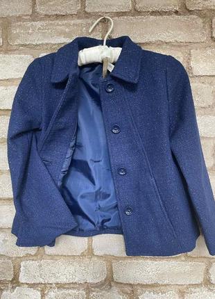 1, стильный  шерстяной пиджак пальто с люрексовой нитью размер 7-8т crazy8 крейзи86 фото