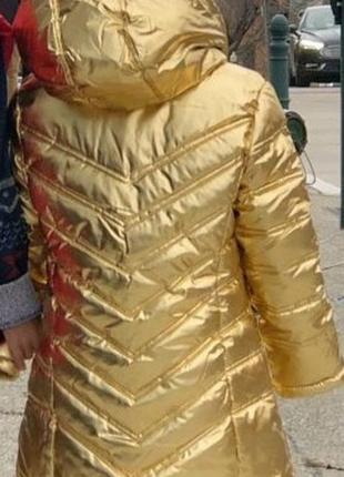 1. стильная золотая куртка парка на флисе еврозима размер xl 10-12 лет 152-158 рост  crazy83 фото