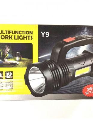 Ручной светодиодный аккумуляторный фонарь лампа y9 usb (31890) r_175