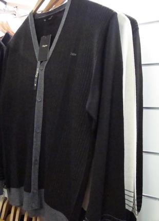 Чоловіча кофта zegna вовняна на ґудзиках 4xl,5xl великого розміру туреччина чорний колір1 фото