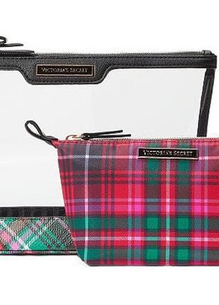 1, косметичка  2 в 1  виктория сикрет  victorias secret glam bag оригинал am pm beauty bag duo bright tartan