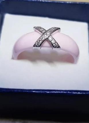 Кольцо керамика керамическое розовое колечко