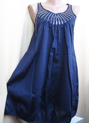 777. туника, длинный топ takko тонкий хлопок с пайетками xs-s