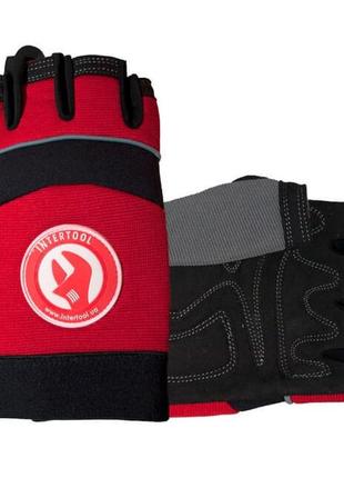 Рукавичка з мікрофібри без пальців зі вставками зі спандексу та неопрену, 9, intertool sp-0142