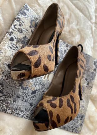 Жіночі леопардові туфлі на високих підборах christian louboutin лакшері босоніжки, туфлі-човники9 фото
