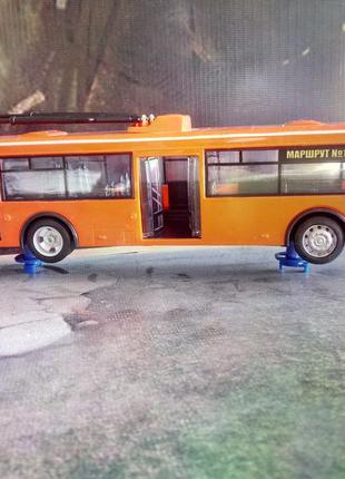 Игрушка троллейбус оранжевый автопарк5 фото