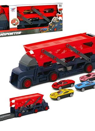 Трейлер із гоночними машинками, гараж перенесення, автовоз