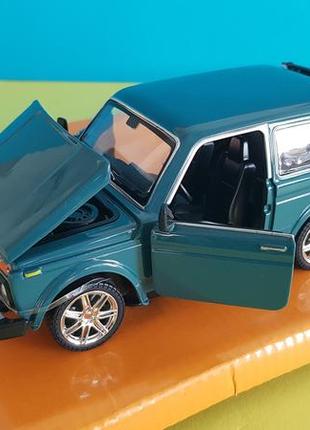 Машинка ваз 21214 нива автопром, большая металлическая модель копия с открывающимися дверьми