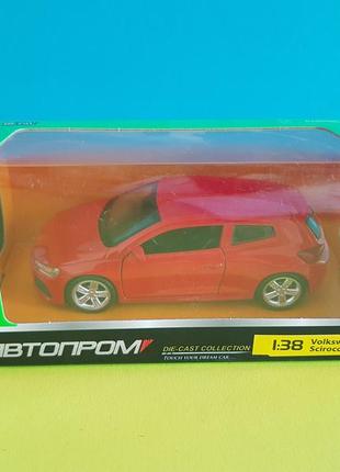 Игрушка volkswagen scirocco r, металлическая модель копия 1:38, автопром