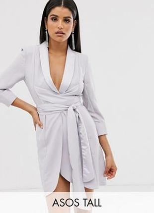 Платье смокинг на запах мини asos disign