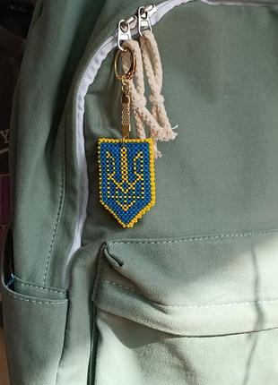 Брелок из бисера "герб украины"🇺🇦2 фото