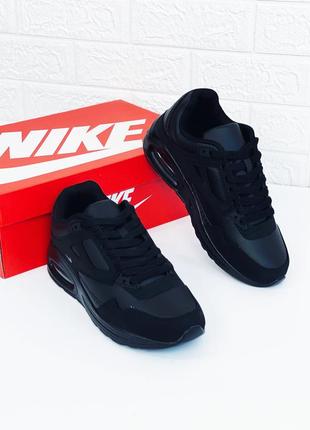 Кросівки чоловічі nike air max black кроссовки найк аир макс мужские черные3 фото