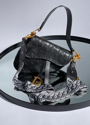 Сумочка в стилі christian dior saddle black pressing