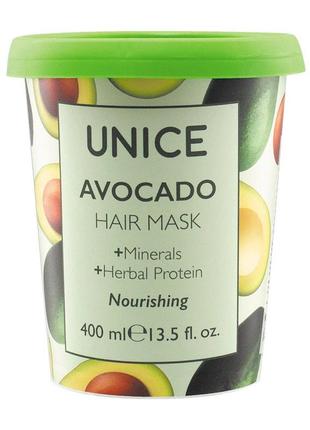 🌷маска для волосся unice з олією авокадо,400 мл.