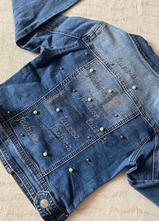 Джинсовая курточка для девочки джинсовка 146-1644 фото