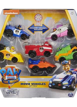 Paw patrol фигурки щенячий патруль набор из 6 металлических машинок 1:55 movie die-cast cars spin master