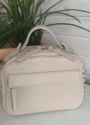 Сумка кросс боди итальялия светлый беж