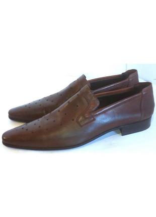 Италия! стильные кожаные мужские туфли лоферы от бренда ortega, р.41 код m4105