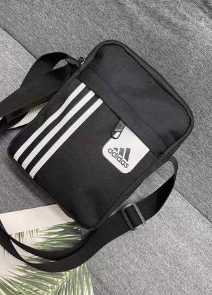 Барсетка adidas черная спортивная сумочка / мессенджер адидас