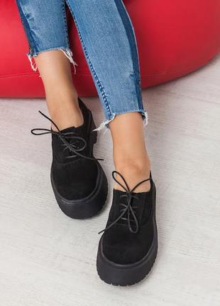 Стильные замшевые женские деми туфли на платформе doktor в наличии и под отшив💙💛🏆2 фото