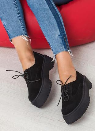 Стильные замшевые женские деми туфли на платформе doktor в наличии и под отшив💙💛🏆4 фото