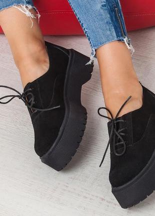 Стильные замшевые женские деми туфли на платформе doktor в наличии и под отшив💙💛🏆1 фото