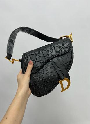 Сумка christian dior saddle black pressing (арт: 03060)