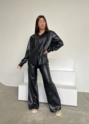 Сорочка з еко шкіри, рубашка5 фото