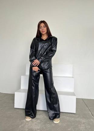 Сорочка з еко шкіри, рубашка4 фото