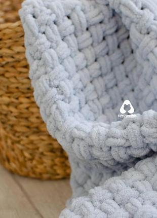 Дитячий плюшевий в’язаний плед ручна робота ковдра покрывало