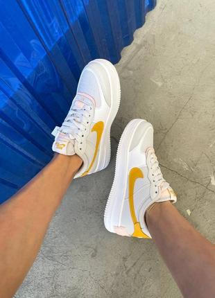 Кроссовки женские nike air force 1 shadow "light grey/ yellow”4 фото