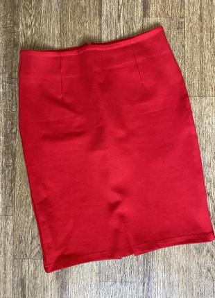 Юбка юбка карандаш красная1 фото