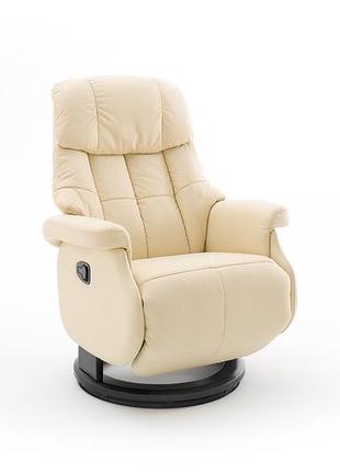 Комфортное кресло-реклайнер relax calgar l chair creame стеллаж черный.2 фото