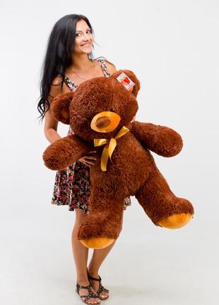 Плюшевий ведмедик 100см кремовий "томмі" великий плюшевий ведмідь, велика м'яка іграшка плюшевий ведмедик 1м4 фото