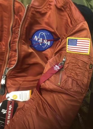 Мужская куртка бомбер nasa ma-1 bomber jacket  alpha industries10 фото