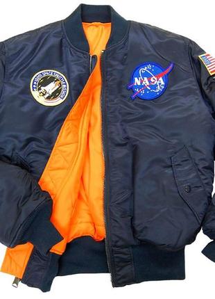 Деми куртка-бомбер nasa ma-1 bomber jacket alpha industries6 фото