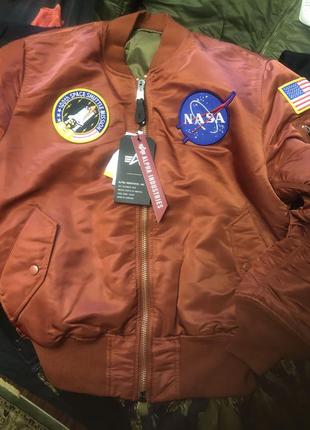 Демі куртка-бомбер nasa ma-1 bomber jacket alpha industries1 фото