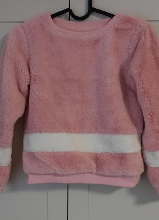 Кофта тепла штучне хутро пудрова