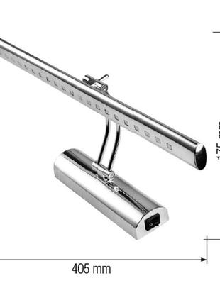 Светодиодная подсветка зеркал-картин horoz electric flami̇ngo-4 led 4w 4200k 360lm 100-250v 405мм. хром3 фото