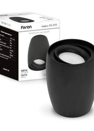 Накладний світильник feron ml306 чорний1 фото