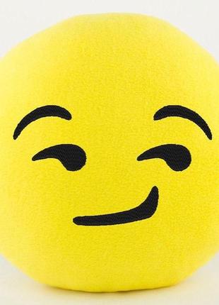 Подушка в подарок декоративная мягкая игрушка смайлик ухмылка emoji ребенку девушке парню в машину