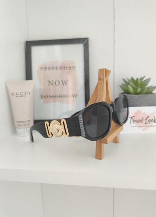 Окуляри uv400 очки стильні модні трендові з декором на дужці нові якісні чорні5 фото