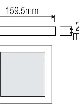Світильник накладний led 12w 4200k 840lm 165-260v 159мм білий квадратний2 фото