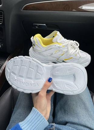 Кроссовки женские в стиле balenciaga track white/ yellow, баленсиага трек белые/ желтые5 фото