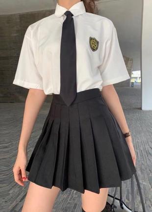 Жіноча краватка чорна на резинці 38 см шкільна форма аніме кавай кейпоп нордичний стиль2 фото