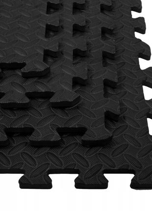 Мат-пазл (ласточкин хвост) springos mat puzzle eva 120 x 120 x 1.2 cм fm0004 black poland3 фото