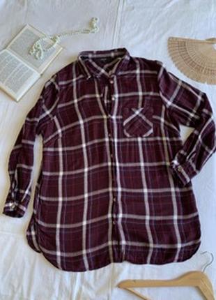 Довга вiскозна сорочка-блуза (розмір 14/42-16/44)