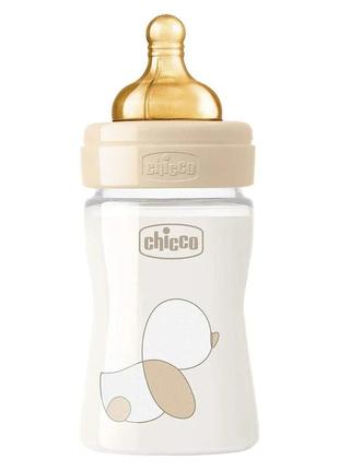 Пляшечка chicco original touch скляна 0+ 150мл + соска, нейтральний