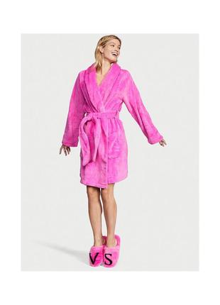 Короткий тёплый халат р.xs-s victoria's secret short cozy robe